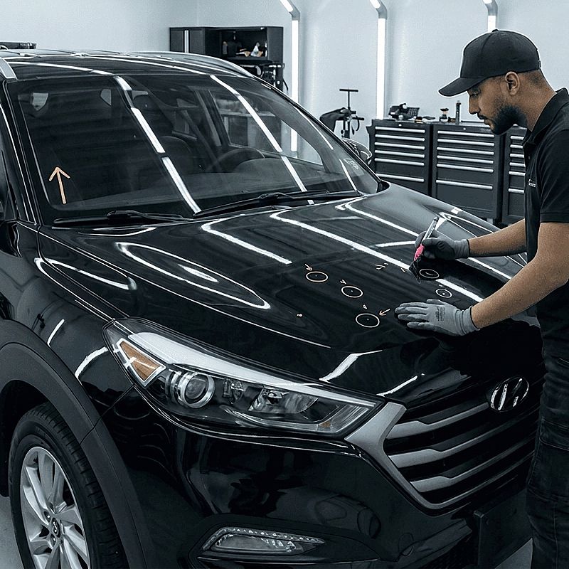 hyundai certified collision repair in process